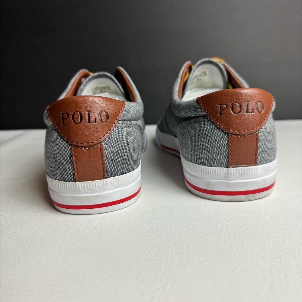 Polo Ralph Lauren Gray Sneakers with Red Logo - Picture 3 of 8